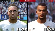 FIFA 16 vs. PES 16 - Real Madrid Faces and Stats