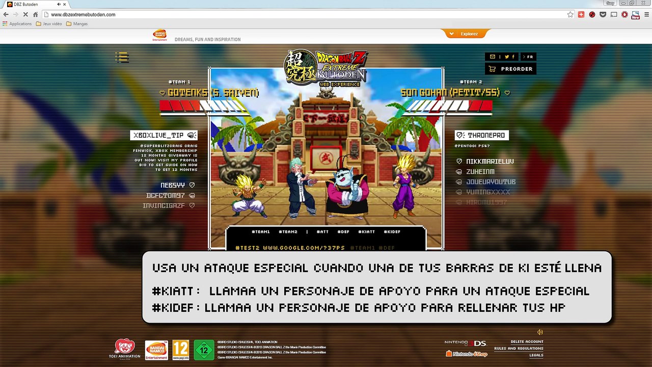 Dragon Ball Z Extreme Butoden - 3DS - Fight with Tweets! (Spanish)