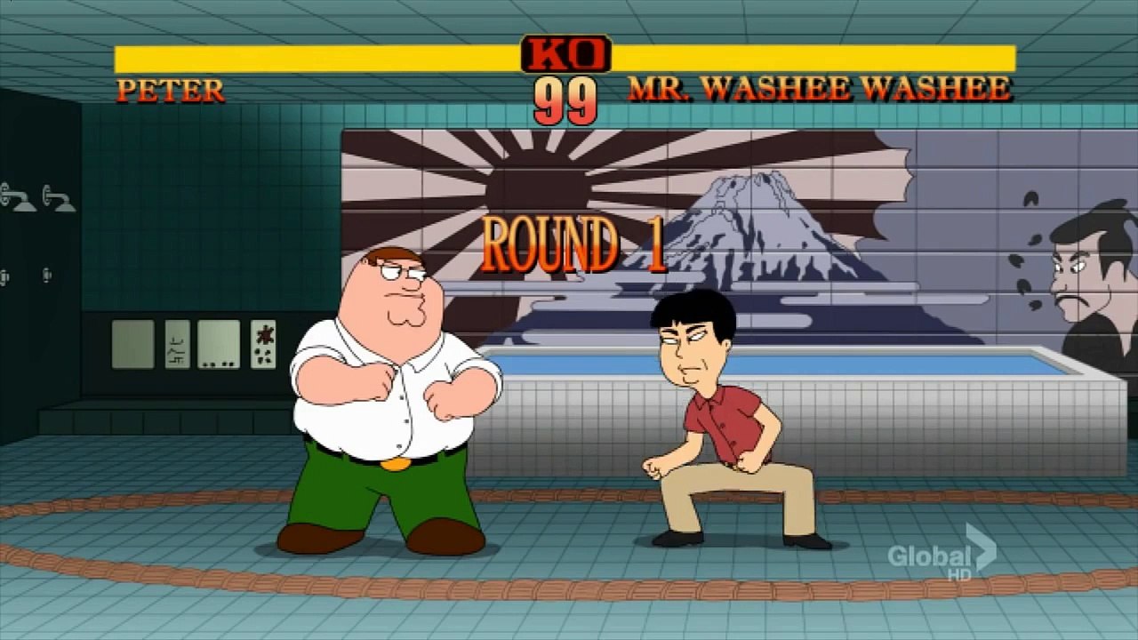 Family Guy: Street Fighter Peter vs Mr. Washee Washee