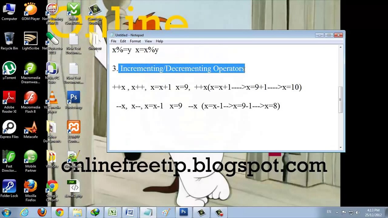 PHP Tutorial in Hindi_Urdu-9 Operators(Arithmetic,Assignment,Logical)-3_3