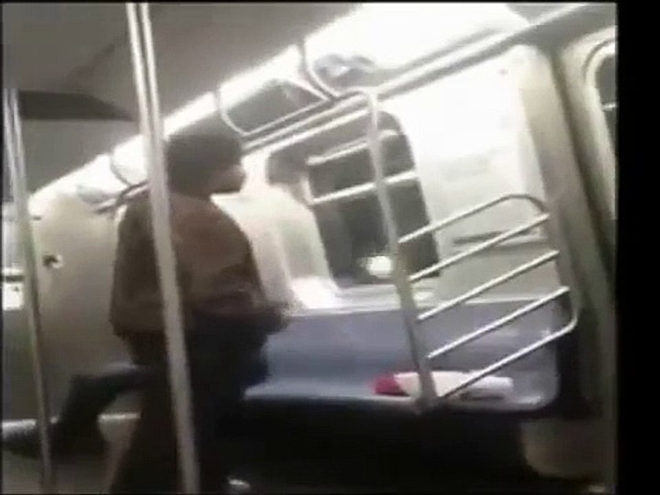 Man Out His Mind On New York Subway Having Argument with Poles