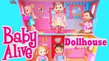 Baby Alive DOLLHOUSE TOUR Lalaloopsy Frozen Elsa Toddler Dolls Babies HUGE WOODEN Baby Ali