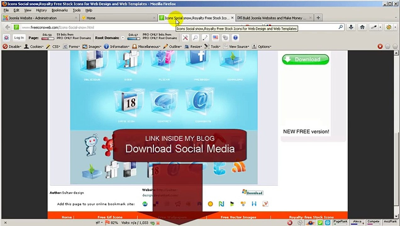 How to add Social Media Icons Facebook and Twitter to Joomla 2.5