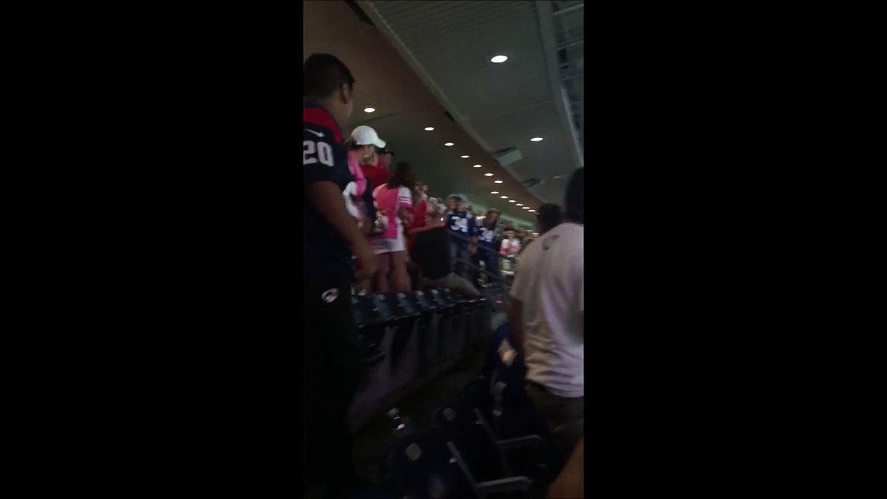 Fans brawl in stands and throw themselves down stairs during Football Game in Texas