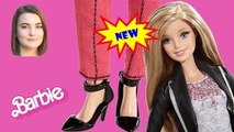 Barbie Style Doll Flat To Heels Black and Silver Jacket