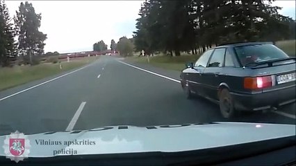 Police Audi 80 chasing Lithuania 2015-07-15