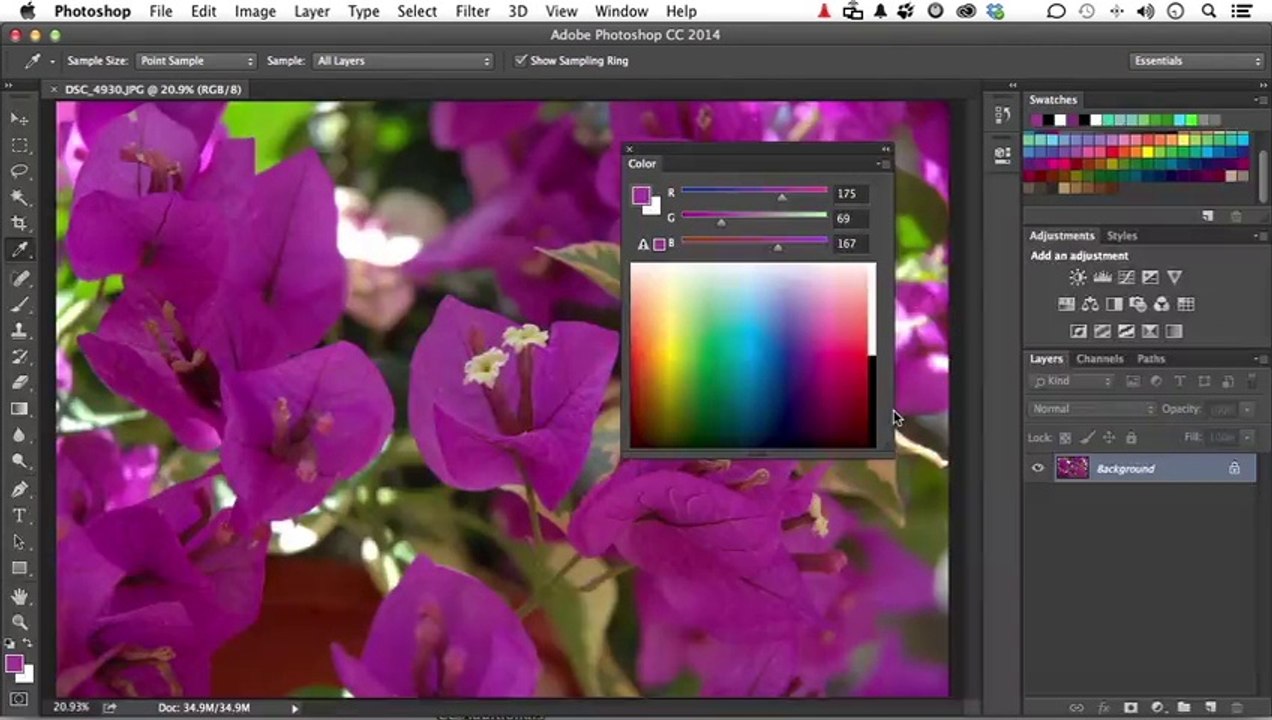 How to Change Color in Photoshop With Color Panel | Photoshop Video Tutorial