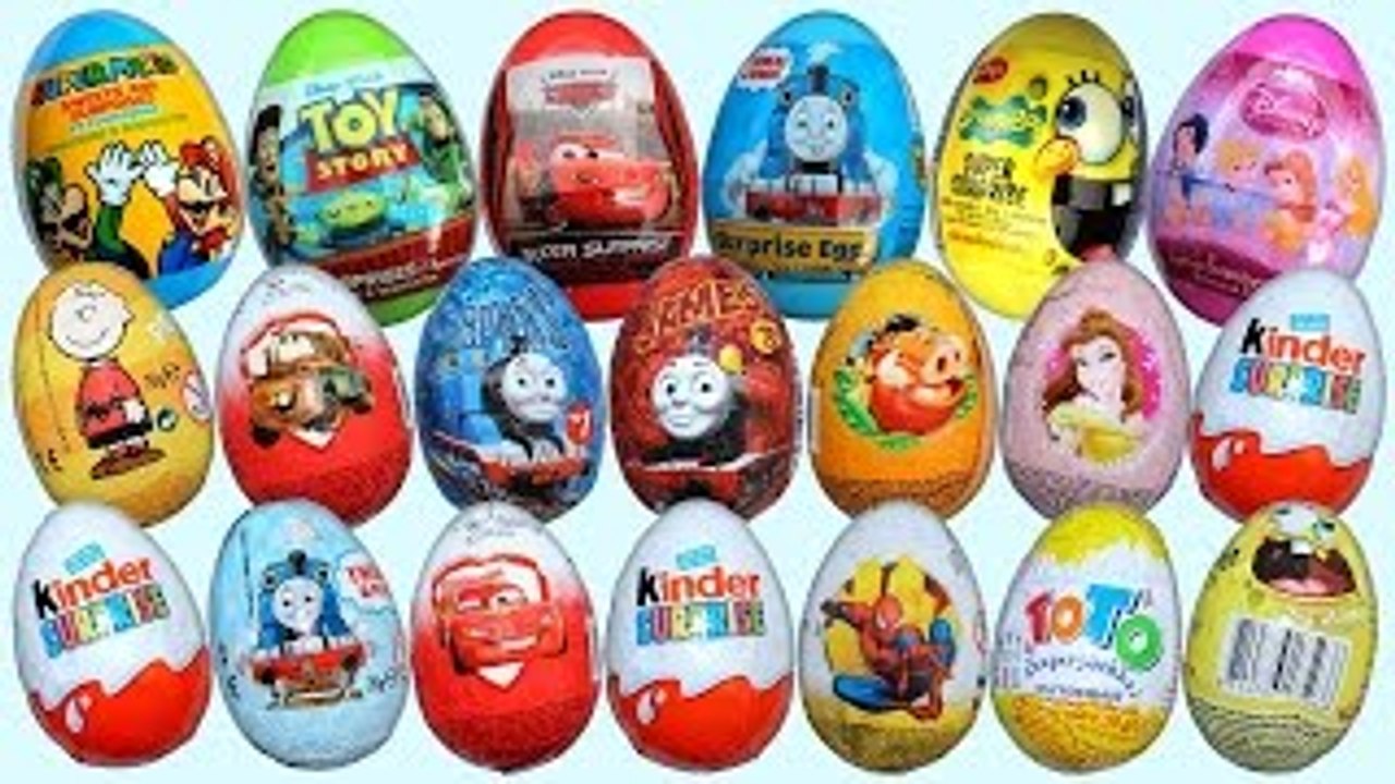 Surprise Eggs Opening Kinder Surprise Frozen Disney Pixar Cars Mickey Minnie Mouse