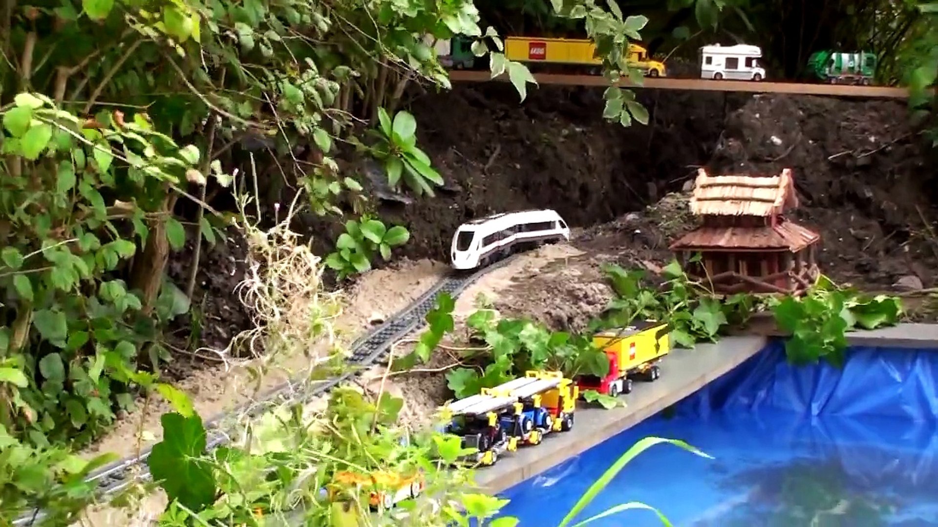 lego train under water