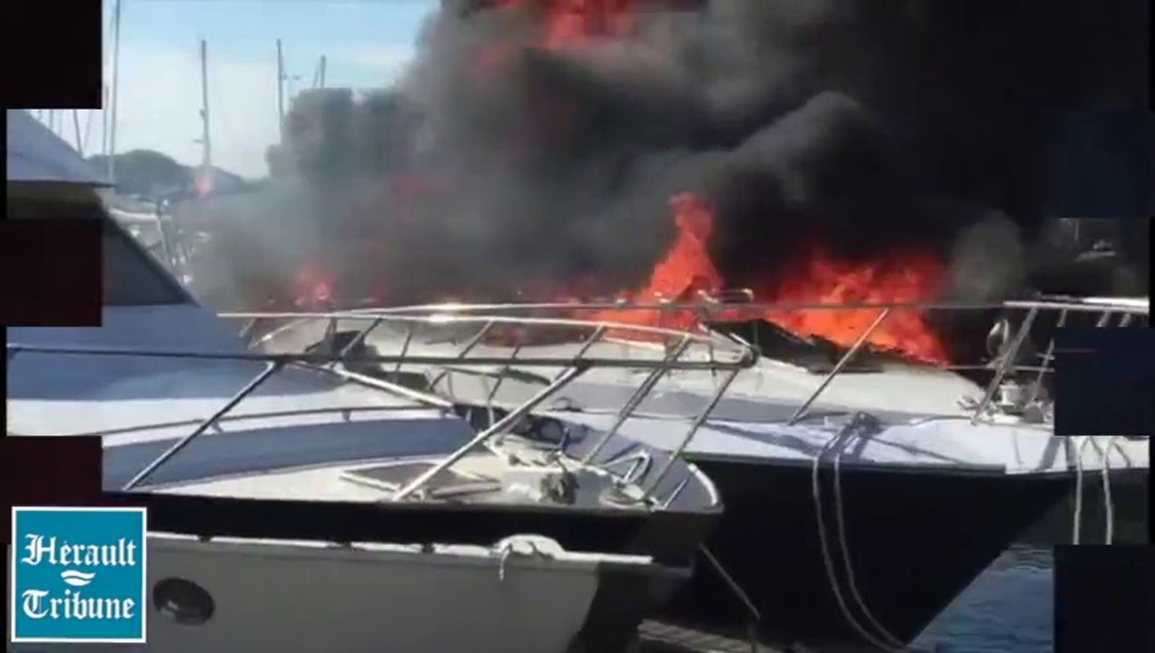 CAP D'AGDE - 2015 - Deux bateaux en feu au CAP D'AGDE : Deux blessés légers