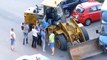 truck stuck in show recovery by wheel loader, crazy driver wheel loader, excavator stuck i