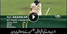 Funny Indian cricket moment_ Agarkar raises his bat after scoring a single