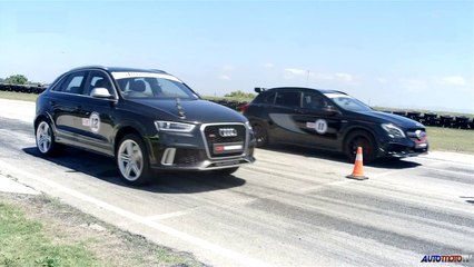 HOT RACE: Audi RS Q3 vs  Mercedes-Benz GLA45 AMG