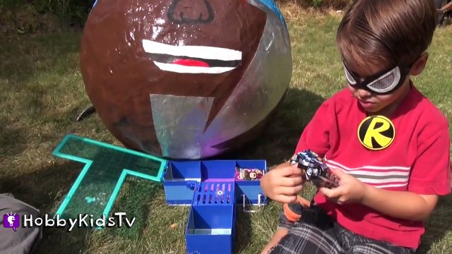 Worlds Biggest CYBORG Giant Surprise Egg! Teen Titans Go Toys + Songs HobbyKidsTV