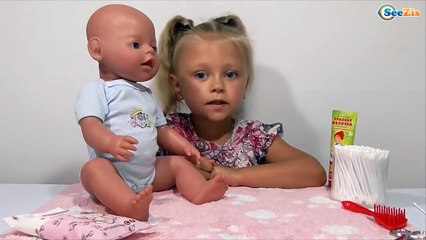 ✔ Кукла Беби Борн. Ярослава заботится о своей Игрушке - Baby Born Dolls. Yaroslava takes care of Toy