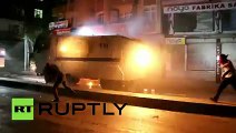 turkey bomb blasts Protesters throw petrol bombs at water cannons, clash with police after Ankara blasts