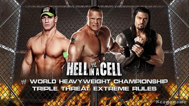 WWE 2K15 Lesnar vs Cena vs Reigns Extreme Rules