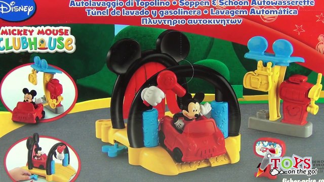 Mickey Mouse Túnel de lavado y Gasolinera Soap n Suds Car Wash - Juguetes de Mickey Mouse