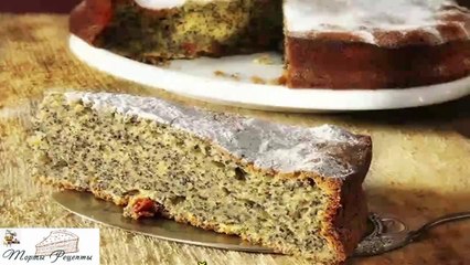 Апельсиновый пирог с маком и цитрусовой глазурью