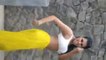 Indian Desi College girl hot dance in bra and salwar -