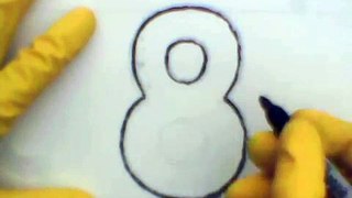 How To Draw The Number 8 step by step tutorial learn teach letters count eight