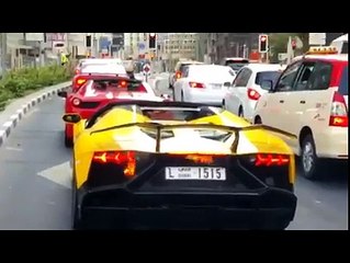 Lamborghini in Dubai caught fire on road
