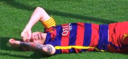 Lionel Messi Left Knee  Injured VS Las Palmas Home (26_09_2015)