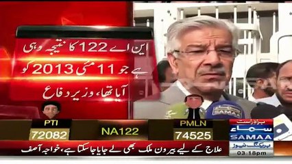 NA-122 Results Are Same As 2013:- Khawaja Asif