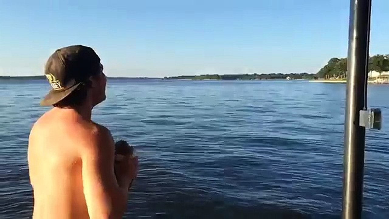 Backflip Football Catch into Lake