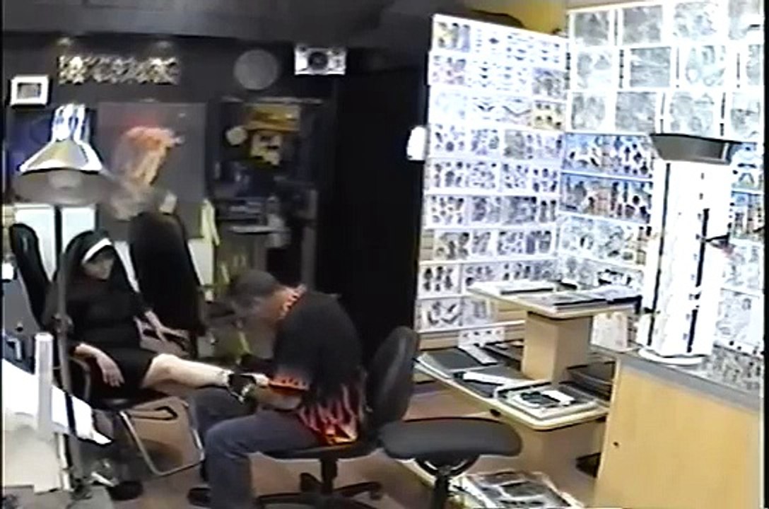 A Nun Gets A Tattoo on Her Ankle