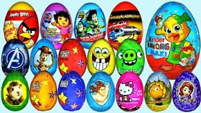 Surprise Eggs Kinder Surprise Frozen Minnie Mouse Mickey Mouse Spiderman Angry Birds