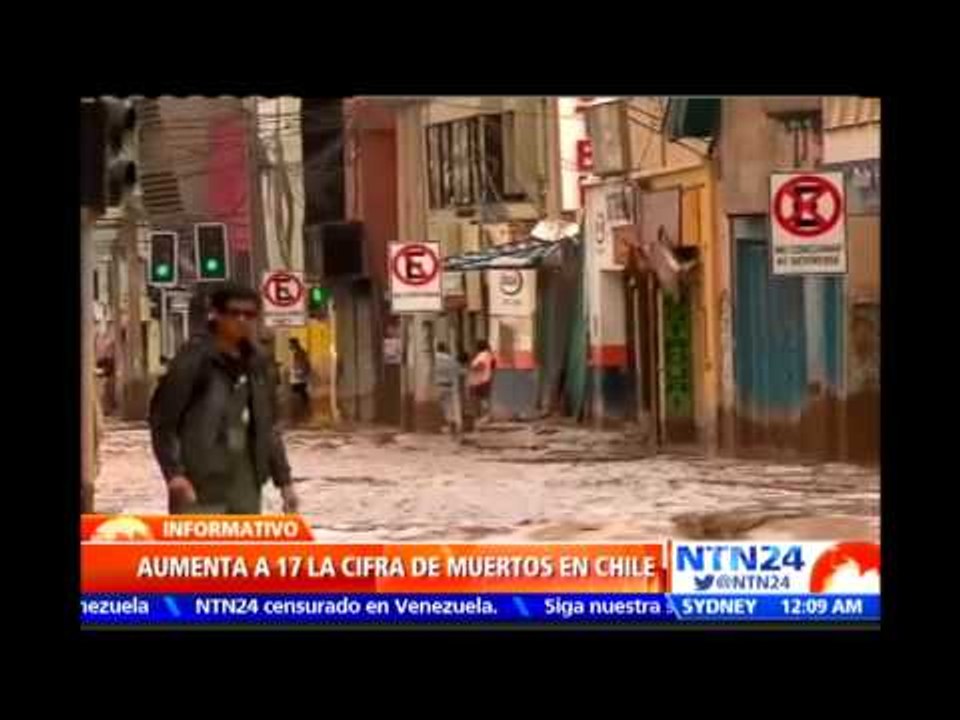 Aumenta a 17 el número de muertos y a 20 los desaparecidos por inundaciones al norte de Chile