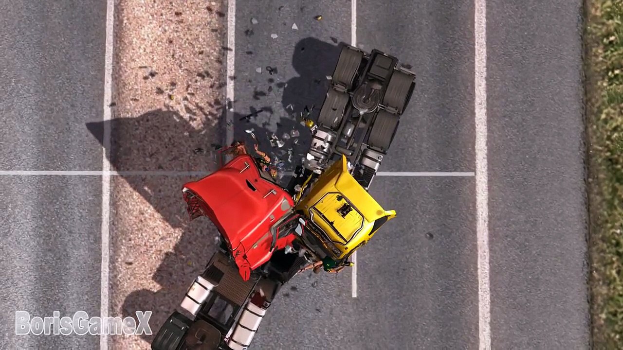 Part 1 Volvo FH VS Renault Premium Crash Test Head on collision/Side impact
