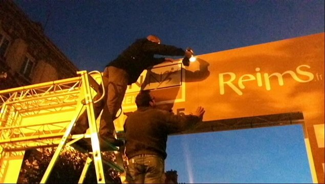 Avant le départ du marathon et du semi-marathon de Run in Reims 2015