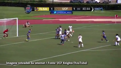 Brasileira faz golaço de bicicleta nos EUA