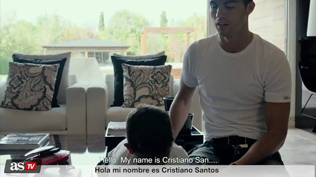 Cristiano Ronaldo Jr doesn't know his own name. Cristiano Ronaldo isn't impressed