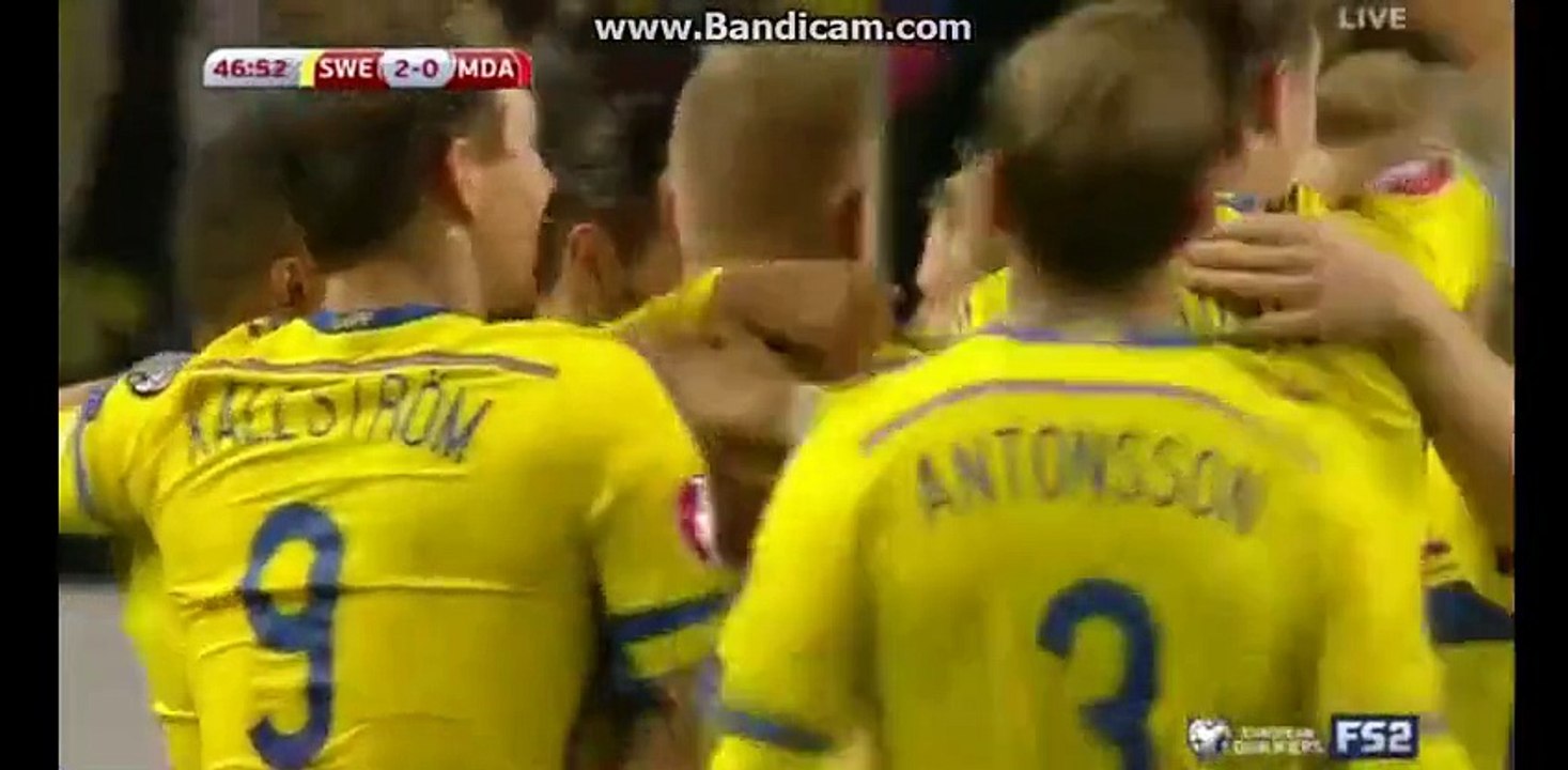 Erkan Zengin GOAL - Sweden 2-0 Moldova - ( Euro 2016 ) 12 October 2015 HD