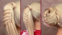 Cute back to school hairstyles for everyday Braided ponytail Top knot updo for long hair t