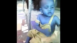 Monkey try to grab & drink milk from baby