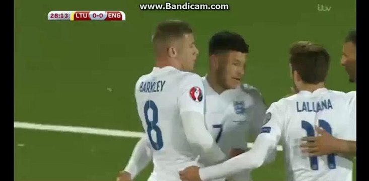 Ross Barkley GOAL - Lithuania 0-1 England - Euro 2016 - 12 October 2015
