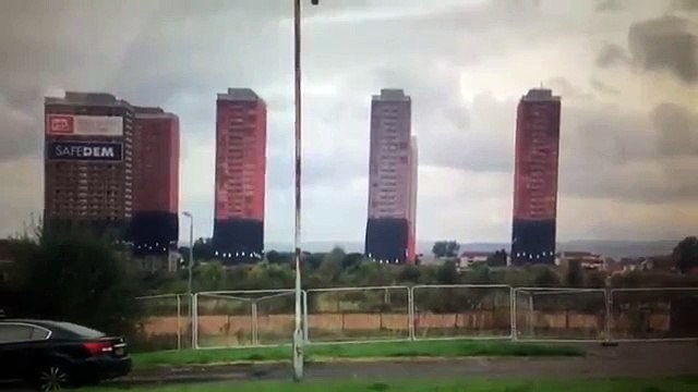 Red road flats Glasgow slightly botched demolition. FAIL