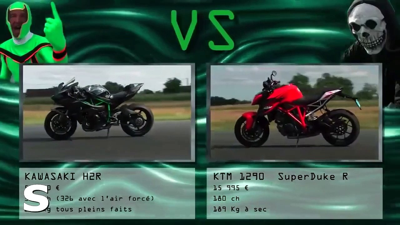 2015 Kawasaki H2R vs KTM SuperDuke R Suzuki Hayabusa Kart Mercedes AMG GTS  BMW S1000 RR