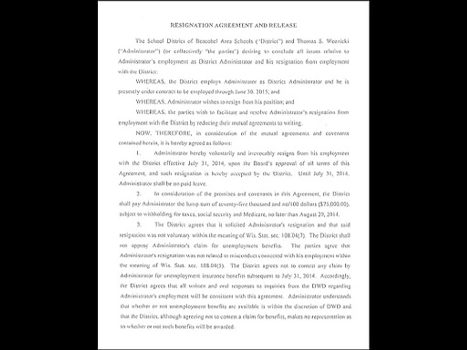 Thomas Woznicki Dismissal (Boscobel, Wisconsin School District)
