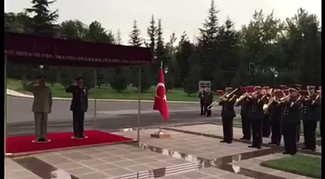 Video- #COAS was presented guard of honor at Turkish Land Forces HQ today.