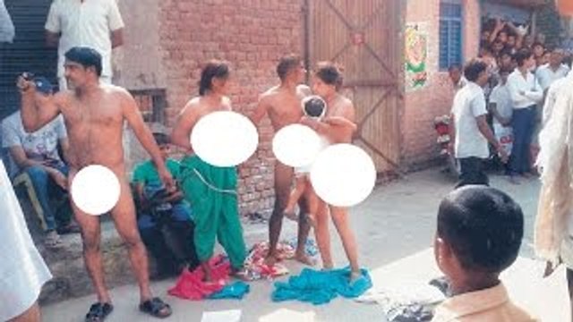 Dalit Woman & family forcefully stripped Naked in Uttar Pradesh in front of Police Video 2