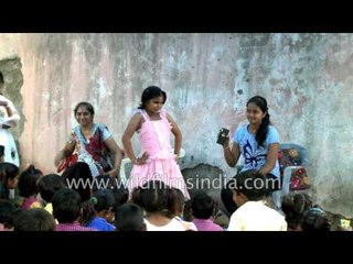 School girls dance and celebrate Raksha bandhan in India