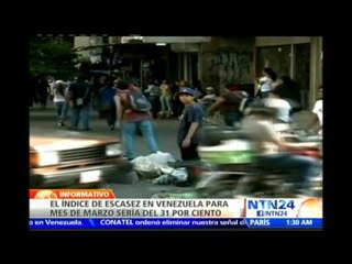 Diarios venezolanos precisan que el índice de escasez en marzo sería del 31%