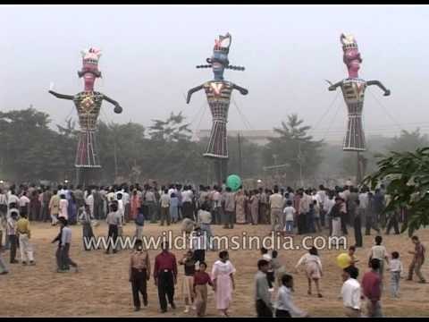 Hindus gather to burn effigies of Ravana, Meghnath and Kumbhakarna - Delhi