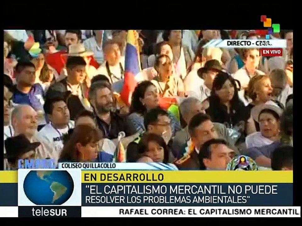 Correa: El capitalismo no puede resolver los problemas ambientales