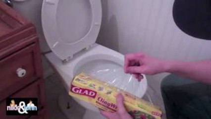 Saran Wrap Toilet Prank
